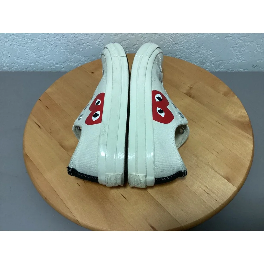 Comme des Garçons PLAY x Converse Chuck Taylor All Star Low Cream Heart Shoes 7 - Picture 9 of 15